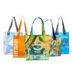 Plastic Woven Bags Iridescent Clear PVC Tote Bag with Laser Effect for Gifts